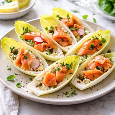 Image of Endive Boats with Smoked Salmon
