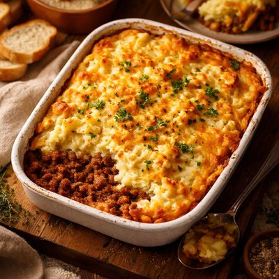 Image of English Cottage Pie with Cheddar and Parsnip Mash