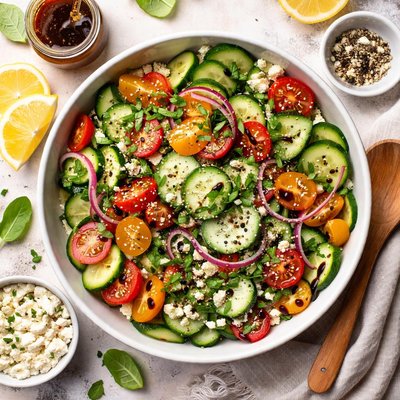 Image of English Cucumber Salad with Balsamic Vinaigrette