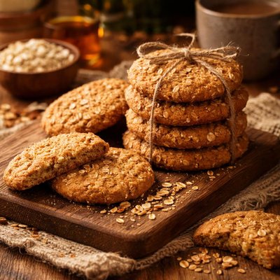Image of English Hobnobish Oat Cookie Biscuits