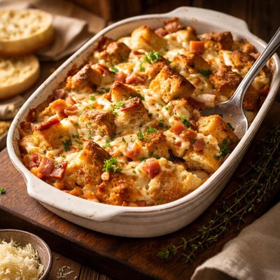 Image of English Muffin and Ham Strata