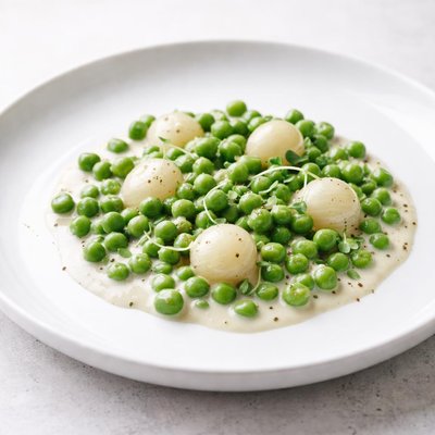 Image of English Peas and Pearls Creamed Green Peas with Pearl Onions