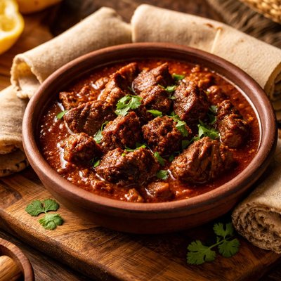 Image of Eritrean Ethiopian Beef Stew Tsebhi Sga or Key Wet