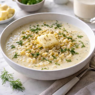 Image of Estonian Milk Soup with Pasta Shapes Makaroni Piimasupp