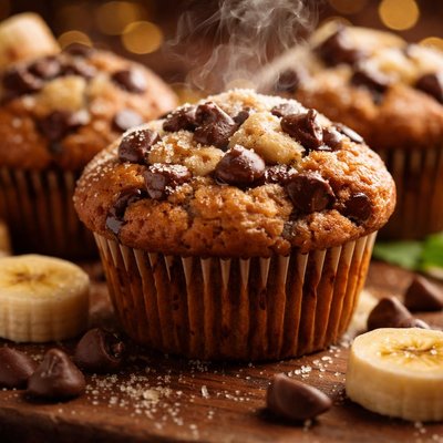 Image of Extra Banana Chocolate Chip Muffins