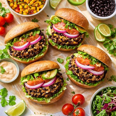 Image of Extra Healthy Black Bean Burgers