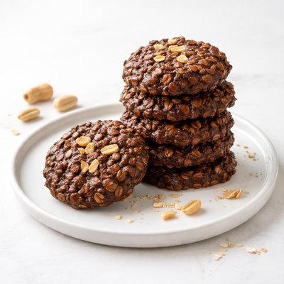 Image of Extra Rich Chocolate Peanut Butter Oatmeal No Bake Cookies