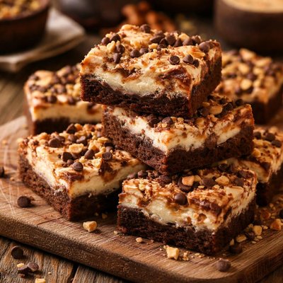 Image of Extreme Low Fat Cream Cheese Peanut Butter Brownies