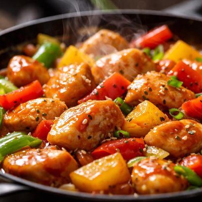 Image of Extreme Low Fat Sweet and Sour Skillet Chicken