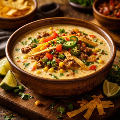 Image of Fabulous Chile Con Queso Soup Tortilla
