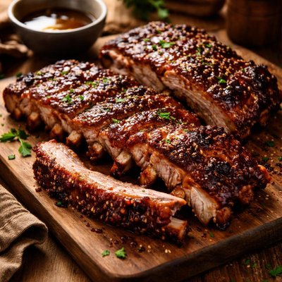 Image of Fall Off the Bone Baked Maple Glazed Ribs