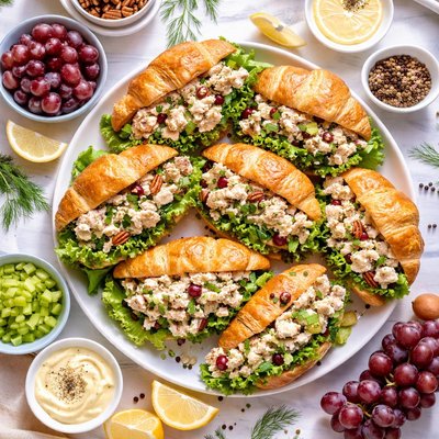Image of Fancy Chicken Salad and Croissant Sandwiches