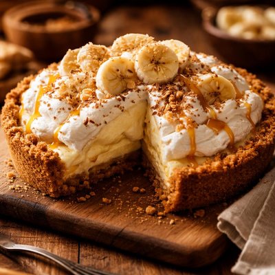 Image of Fantastic Banana Cream Pie with Banana Graham Crust