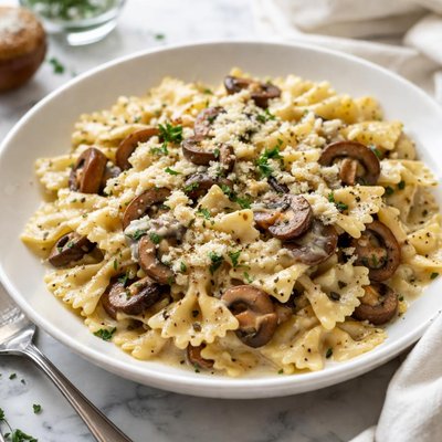 Image of Farfalle with Creamy Mushroom Gorgonzola Sauce