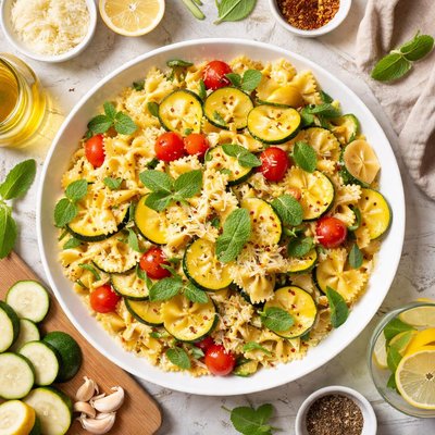 Image of Farfalle with Zucchini Yellow Squash and Mint