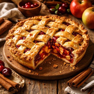 Image of Farmhouse Apple Cherry Pie