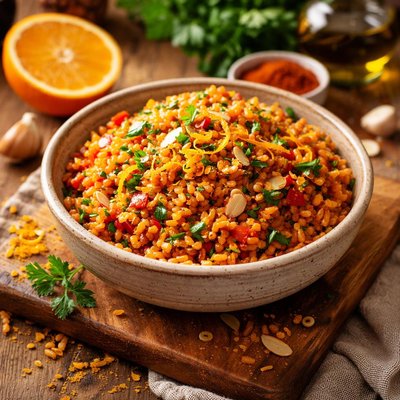 Image of Farro Flavored with Orange and Smoked Paprika