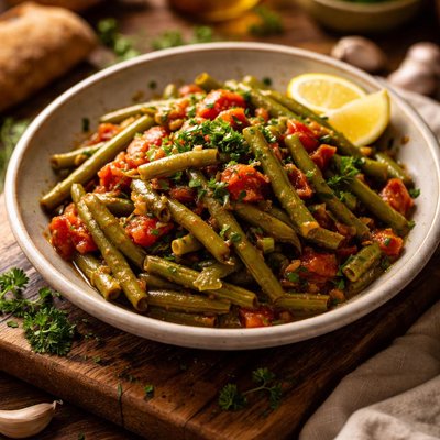 Image of Fasoliyyeh Bi Zayt Syrian Green Beans with Olive Oil