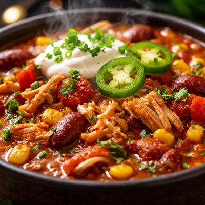 Image of Fast and Easy Chicken Chili Crockpot