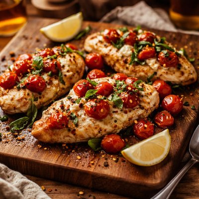 Image of Fast and Easy Feta Chicken with Tomatoes