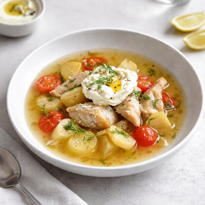 Image of Fast and Easy Fish Soup with Garlic Aioli