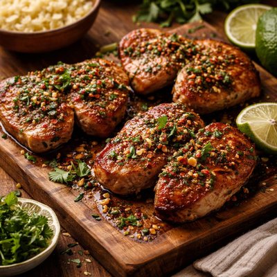 Image of Fast and Easy Garlic Lime Butterfly Chops
