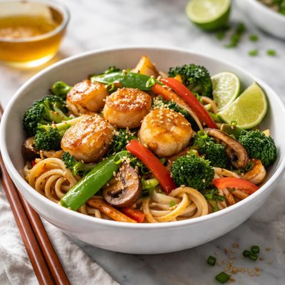 Image of Fast and Easy Scallop Stir Fry for One