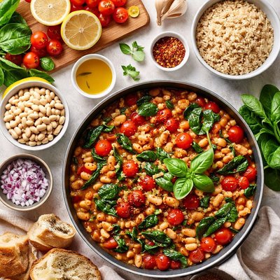 Image of Fast and Low Fat Beans and Tomatoes for a Weeknight