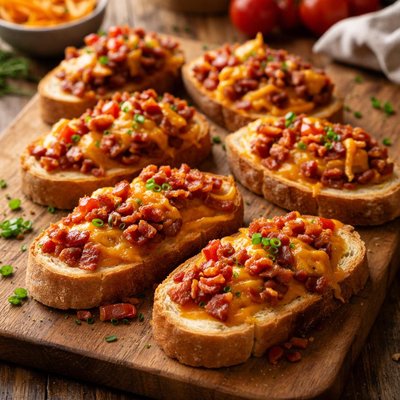 Image of Fast Cheddar Bacon Bruschetta