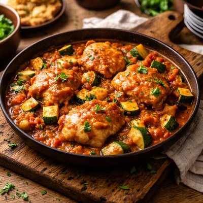 Image of Fast Easy Chicken in Salsa with Zucchini