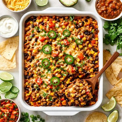 Image of Fast Hamburger Casserole with a Mexican Twist