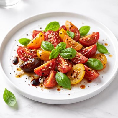 Image of Fast Tomatoes with Basil and Balsamic