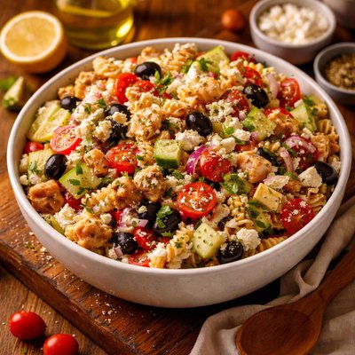 Image of Fat Belly Greek Pasta Salad