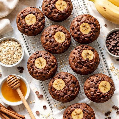 Image of Fat Free Chocolate Banana Muffins