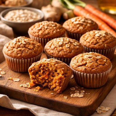 Image of Fat Free Vegan Carrot Ginger Muffins