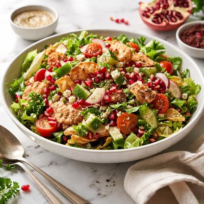 Image of Fattoush Pita and Pomegranate Salad