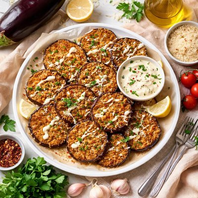 Image of Faux Fried Eggplant Aubergine