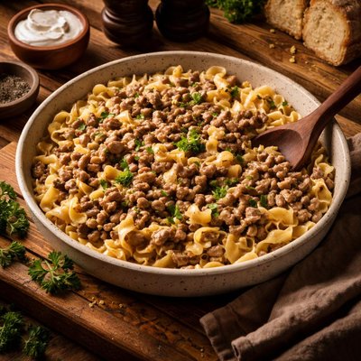 Image of Faux Ground Beef Stroganoff Turkey