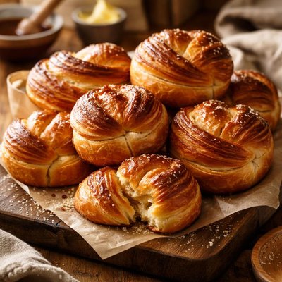 Image of Faux Laminated Maple Brioche Rolls