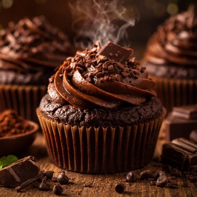 Image of Feathery Fudge Cupcakes