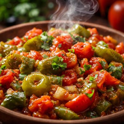 Image of Felfel B Tomatish Algerian Pepper Tomato Salad