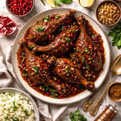 Image of Fesenjan Duck with Pomegranate Walnut Sauce