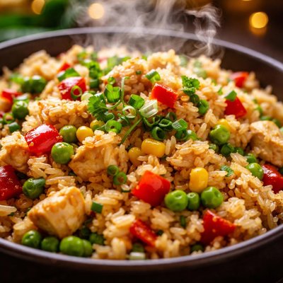 Image of Festive Braised Rice Microwave Recipe