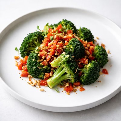Image of Festive Broccoli with Buttered Red Pepper