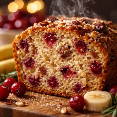 Image of Festive Cranberry Banana Bread