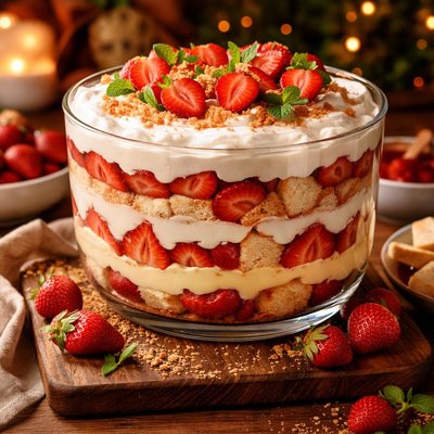 Image of Festive Strawberry Trifle