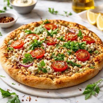 Image of Feta Cheese Tahini Pizza