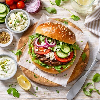 Image of Feta Cheeseburger for 1