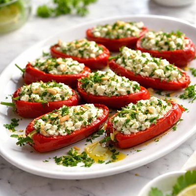 Image of Feta Herb Stuffed Baby Red Peppers
