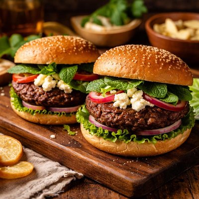 Image of Feta Mint Cheeseburgers